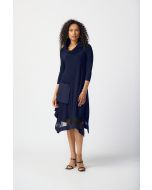 Joseph Ribkoff Midnight Blue Handkerchief Dress Style 241206
