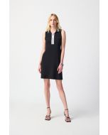 Joseph Ribkoff Black/Vanilla Sleeveless Shift Dress Style 241208