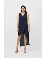 Joseph Ribkoff Midnight Blue High-Low Sleeveless Dress Style 241260