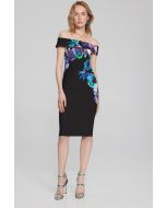 Joseph Ribkoff Black/Multi Floral Print Sheath Dress Style 241775