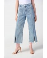 Joseph Ribkoff Light Blue Culotte Jeans With Embellished Front Seam Style 241903