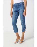 Joseph Ribkoff Medium Blue Slim Crop Jeans with Bow Detail Style 241913