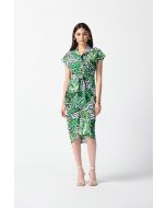 Joseph Ribkoff Vanilla/Multi Tropical Print Shirt Dress Style 242033