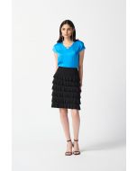 Joseph Ribkoff Black A-Line Ruffled Skirt Style 242044