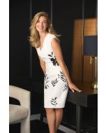Frank Lyman Off-White/Black Floral Print Sleeveless Dress Style 242110
