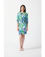 Joseph Ribkoff Vanilla/Multi Jacquard Floral Print Two-Piece Dress Style 242187