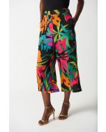 Joseph Ribkoff Black/Multi Tropical Print Culotte Pants Style 242211