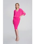 Joseph Ribkoff Shocking Pink Blouson Dress Style 242728