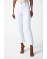Joseph Ribkoff White Denim Frayed Hem Straight Jeans Style 242925
