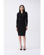 Joseph Ribkoff Black Draped Wrap Dress Style 243236