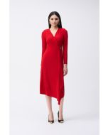 Joseph Ribkoff Lipstick Red Wrap Dress Style 243282