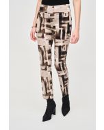 Joseph Ribkoff Vanilla/Multi Abstract Print Slim Pull-On Pants Style 243304