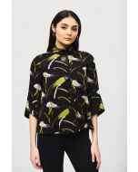 Joseph Ribkoff Black/Multi Abstract Print Trapeze Jacket Style 243326