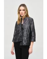 Joseph Ribkoff Black/Grey Floral Print Swing Jacket Style 243327