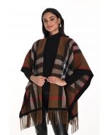 Frank Lyman Brown/Red Knit Poncho Style 243472U