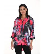 Frank Lyman Pink/Black Ombré Text Print Blouse Style 243524U