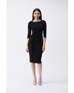 Joseph Ribkoff Black Sheath Dress With Sequins Style 243702