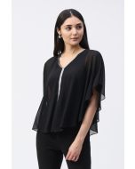 Joseph Ribkoff Black Chiffon Poncho Top Style 243707