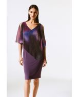 Joseph Ribkoff Black Currant/Multi Layered Dress Style 243718