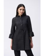 Joseph Ribkoff Black Textured Jacquard Coat Style 243738