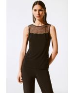 Joseph Ribkoff Black Rhinestone Mesh Top Style 243757