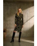 Joseph Ribkoff Black/Multi Abstract Print Sheath Dress Style 243061