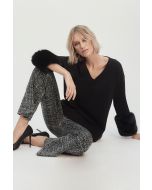 Joseph Ribkoff Black Tunic With Faux Fur Cuffs Style 243955