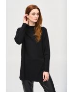 Joseph Ribkoff Black Sweater Knit Mock Neck Tunic Style 243956