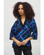 Joseph Ribkoff Black/Multi Abstract Print Boxy Top Style 244020