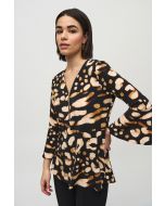 Joseph Ribkoff Black/Multi Animal Print Tunic Style 244176