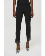 Joseph Ribkoff Black Straight Pants With Lace Detail Style 244177