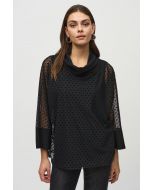 Joseph Ribkoff Black Dot Mesh Layered Tunic Style 244178