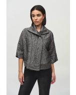 Joseph Ribkoff Pewter Textured Boxy Jacket Style 244204