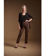 Joseph Ribkoff Beige/Black Animal Print Pull-On Pants Style 244257