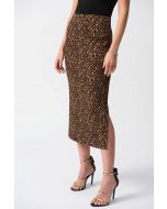 Joseph Ribkoff Beige/Black Animal Print Skirt Style 244260