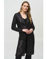 Joseph Ribkoff Black Sequined Knit Cover-Up Style 244925