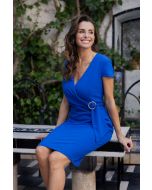 Frank Lyman Electric Blue V-Neckline Dress Style 246128