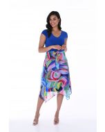 Frank Lyman Royal/Multi Abstract Print Dress Style 246376