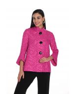 Frank Lyman Fuchsia Trapeze Textured Jacket Style 249293