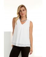 Frank Lyman Off-White Woven Top Style 61175