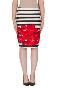 Joseph Ribkoff Black/White/Red Skirt Style 172749