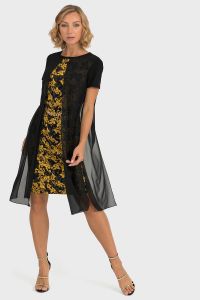 Joseph Ribkoff Black/Gold Dress Style 193698