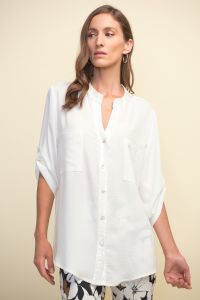 Joseph Ribkoff White Short Sleeve Blouse Style 211170