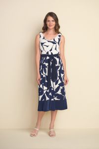 Joseph Ribkoff Midnight Blue/Vanilla Dress Style 212168