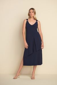 Joseph Ribkoff Midnight Blue Ring Accent Maxi Dress Style 212301