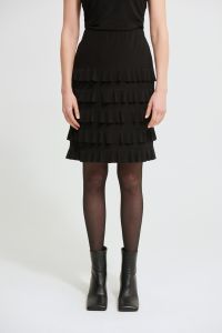Joseph Ribkoff Black Tiered Ruffle Skirt Style 213561