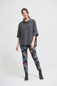 Joseph Ribkoff Charcoal/Multi Floral Motif Jeans Style 213997