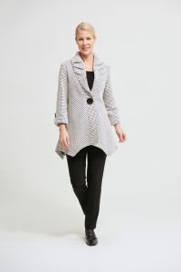 Joseph Ribkoff Black/White Single Button Coat Style 213950