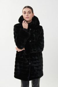 Joseph Ribkoff Faux Fur Black Coat Style 214913-main
