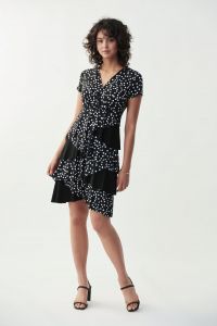 Joseph Ribkoff Black/Vanilla Dress Style 221174 -1 